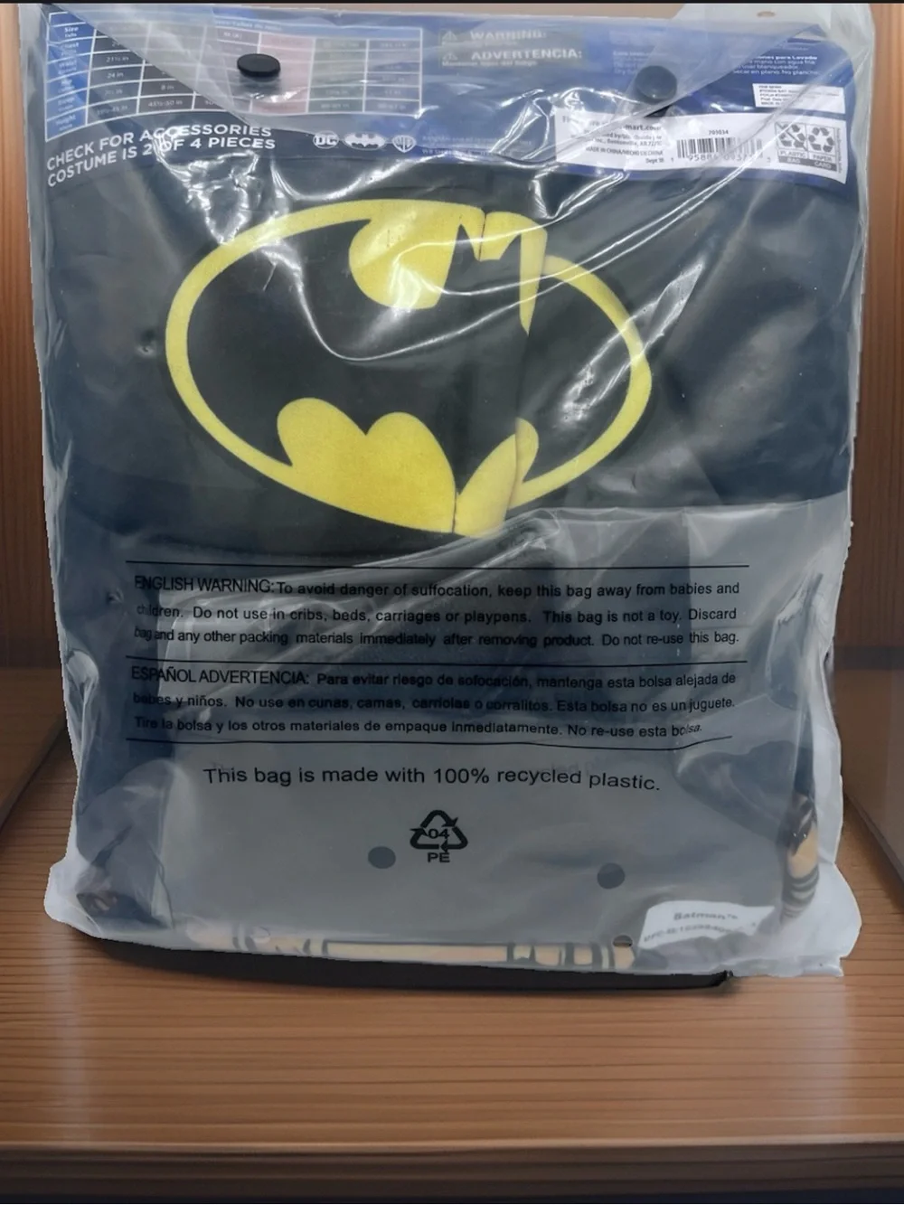 Kids DC Superhero Batman Wheelchair Friendly Costume Rubies Size M 8 NWT